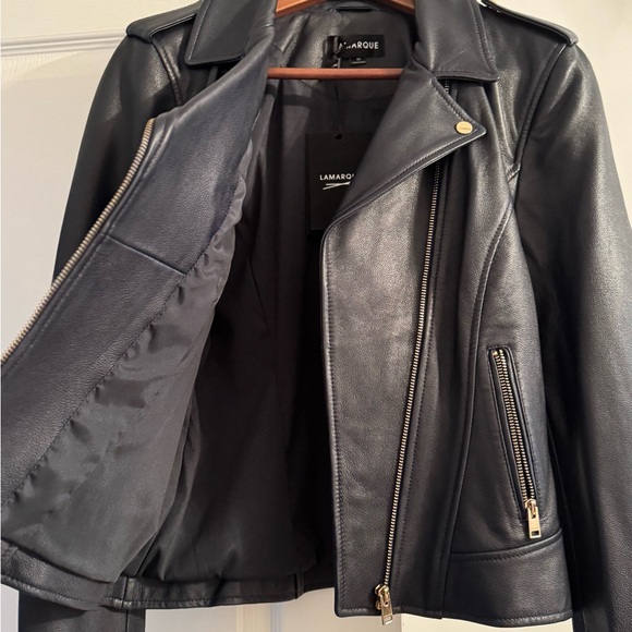 Lamarque HARPER FITTED LEATHER BIKER JACKET M - Picture 5 of 8